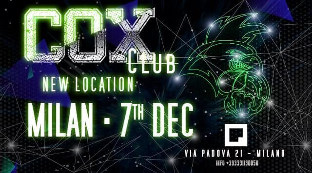 Superstar dj CHRIS BEKKER – COX MILAN Sat. 7 Dec @Q Club