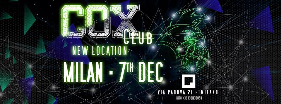 Superstar dj CHRIS BEKKER – COX MILAN Sat. 7 Dec @Q Club